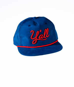 Y'all Rope Hat - Navy & Red