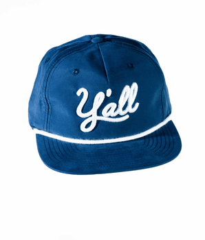 Y'all Rope Hat - Navy & White