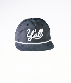 Y'all Rope Hat - Charcoal & White